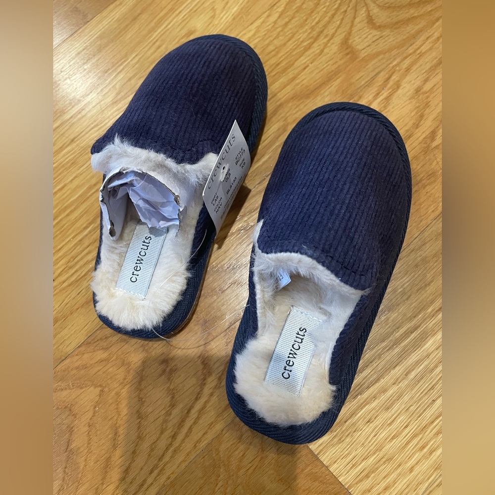 Navy Blue CrewCuts corduroy slippers